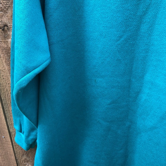 Vintage 1990s Tunic Sweatshirt OS Prospirit Teal - Picture 4 of 5